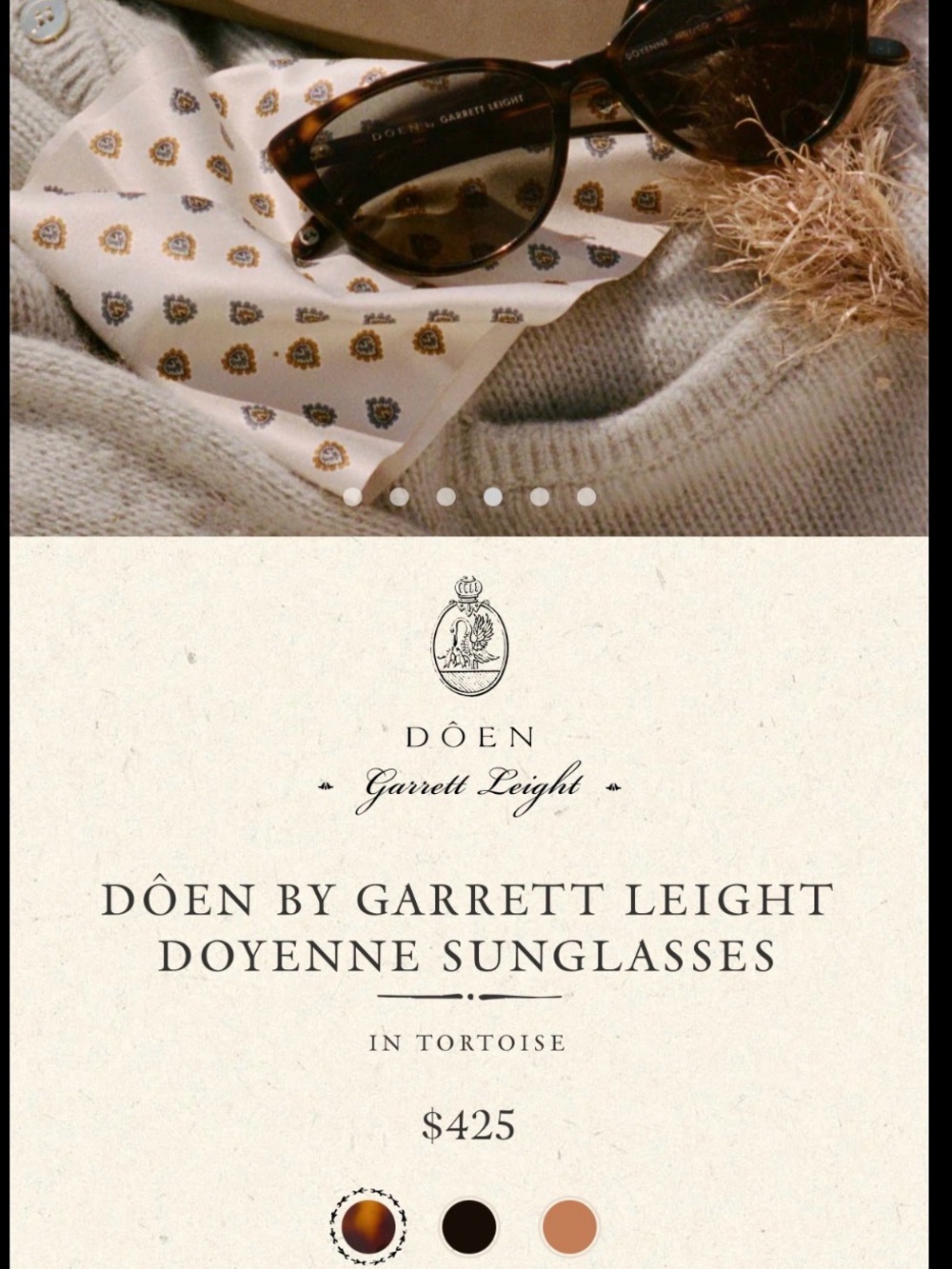 Doen Tortoise Doyenne Sunglasses - Brown Tortoiseshell